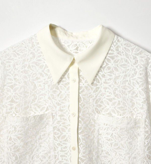 EMMEL REFINES「＜EMMEL REFINES＞EM ラッセルレース ショートスリーブ シャツ」|シャツ・ブラウス|