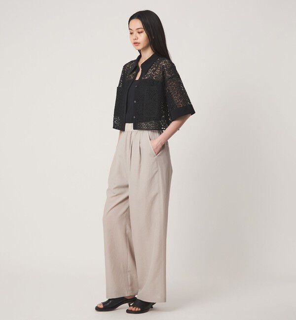 EMMEL REFINES「＜EMMEL REFINES＞EM ラッセルレース ショートスリーブ シャツ」|シャツ・ブラウス|