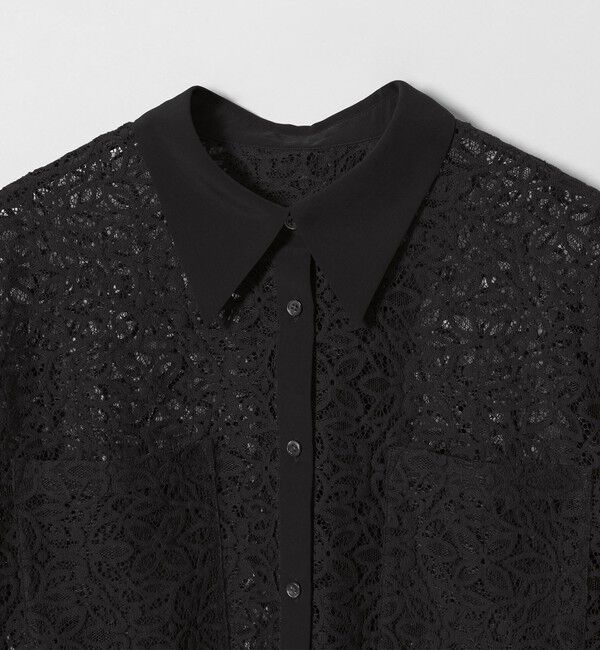 EMMEL REFINES「＜EMMEL REFINES＞EM ラッセルレース ショートスリーブ シャツ」|シャツ・ブラウス|