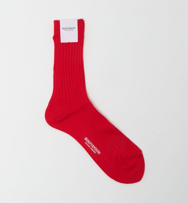 BEAUTY&YOUTH UNITED ARROWS「カラー リブ ソックス」|ソックス|RED