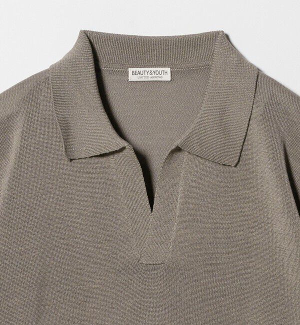 BEAUTY&YOUTH UNITED ARROWS「シャイン ギマ スキッパー ポロニット ウォッシャブル」|ニット・セーター|