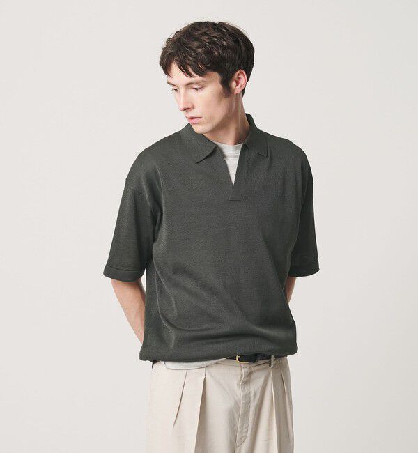 BEAUTY&YOUTH UNITED ARROWS「シャイン ギマ スキッパー ポロニット ウォッシャブル」|ニット・セーター|