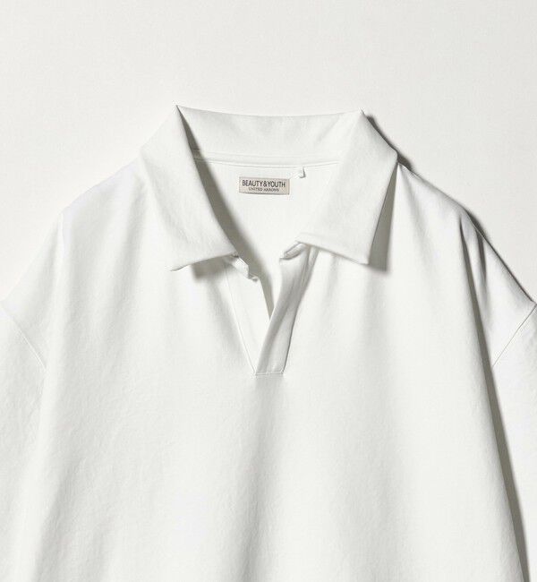 BEAUTY&YOUTH UNITED ARROWS「フュージョン ツイル スキッパー Tシャツ UVカット 透け防止 ストレッチ」|Tシャツ・カットソー|