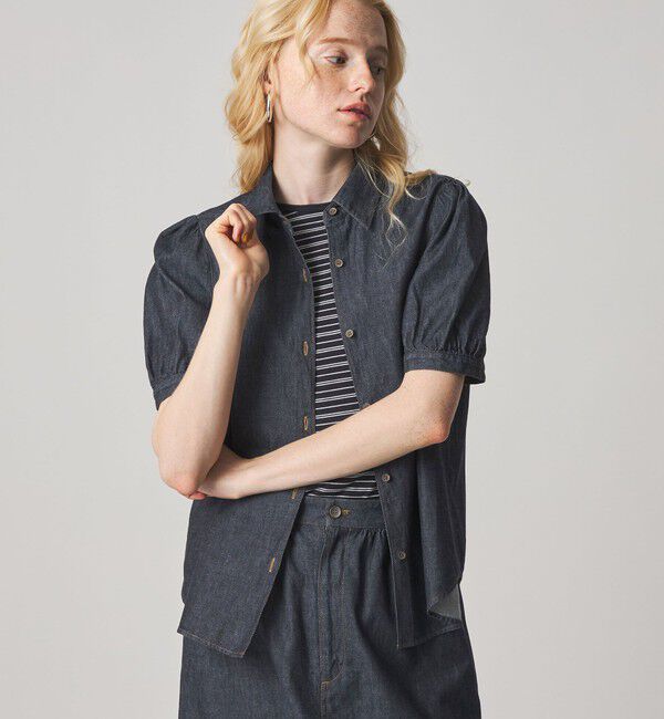 STEVEN ALAN「＜Steven Alan＞ライトオンスデニム パフスリーブ シャツ」|シャツ・ブラウス|