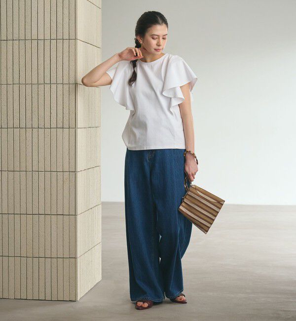 BEAUTY&YOUTH UNITED ARROWS「【WEB限定】ラッフル フリルスリーブプルオーバー 遮熱 吸水速乾」|Tシャツ・カットソー|