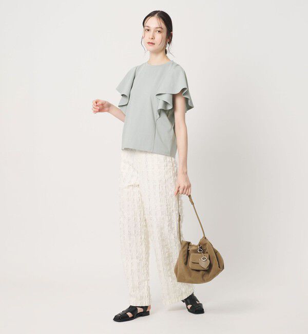 BEAUTY&YOUTH UNITED ARROWS「【WEB限定】ラッフル フリルスリーブプルオーバー 遮熱 吸水速乾」|Tシャツ・カットソー|