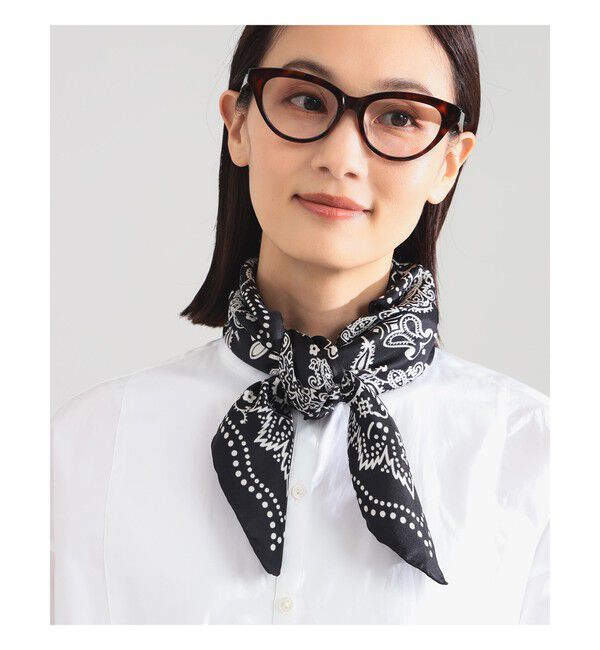 Demi-Luxe BEAMS 「【別注】manipuri / カレイド バンダナ スカーフ」|ストール|BLACK
