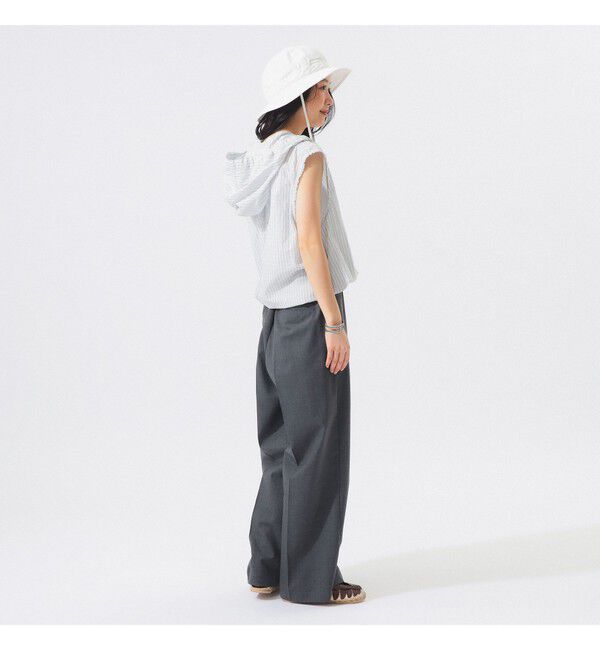 BEAMSBOY「チェック ストライプ フーデッド ノースリーブ」|シャツ・ブラウス|