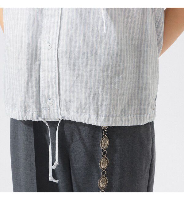 BEAMSBOY「チェック ストライプ フーデッド ノースリーブ」|シャツ・ブラウス|