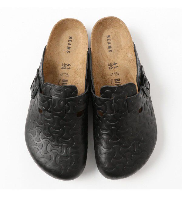 BEAMS「【別注】BIRKENSTOCK / BOSTON &ldquo;BONE PATTERN&rdquo; Smooth BLACK」|サンダル|