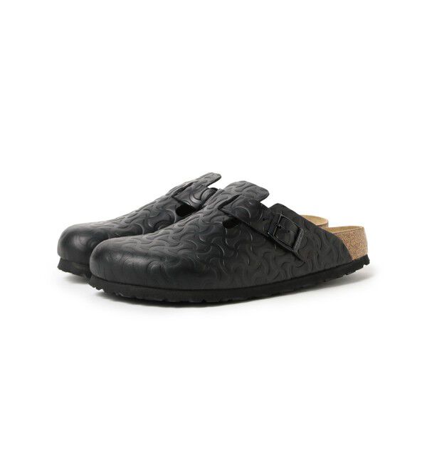BEAMS「【別注】BIRKENSTOCK / BOSTON &ldquo;BONE PATTERN&rdquo; Smooth BLACK」|サンダル|