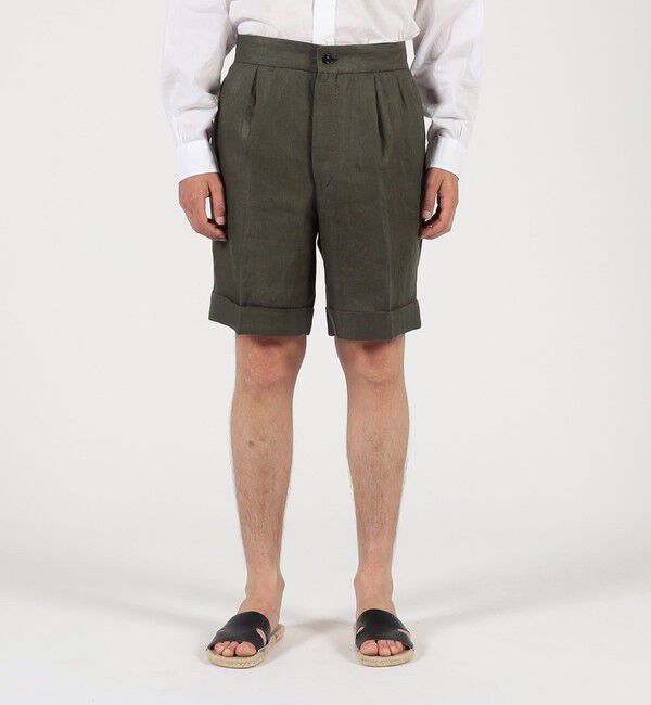 TOMORROWLAND MENS「フレンチリネン バックベルト ショートパンツ」|その他|