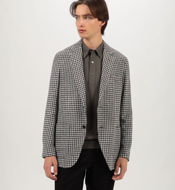 TOMORROWLAND MENS「ヴィスコースコットンポリエステル サマーブークレ シングルブレステッド2Bジャケット ANGELICO」|テーラードジャケット|