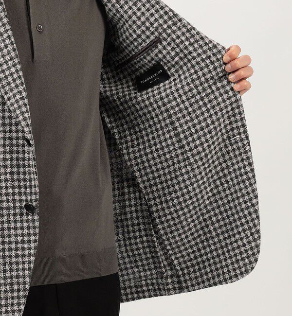 TOMORROWLAND MENS「ヴィスコースコットンポリエステル サマーブークレ シングルブレステッド2Bジャケット ANGELICO」|テーラードジャケット|