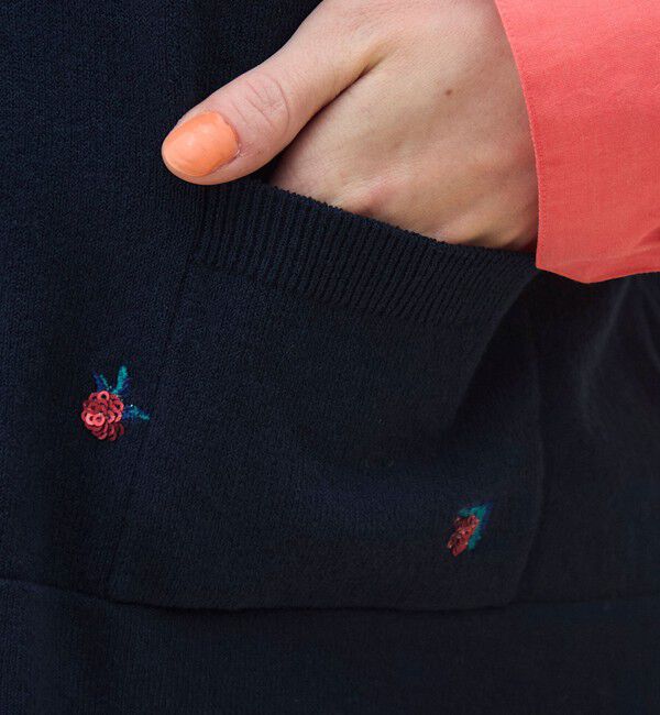 MACPHEE「フラワーエンブロイダリー Vネックベスト」|ベスト・ジレ|