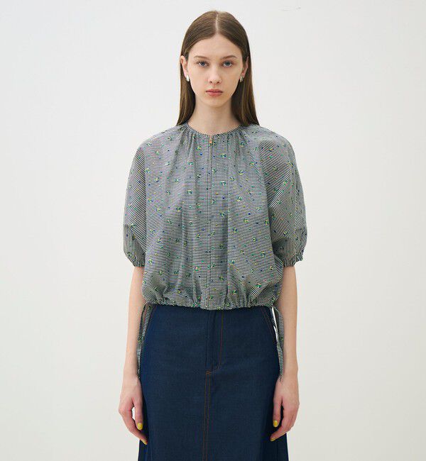 TOMORROWLAND collection「ギンガムエンブロイダリー ジップアップライトブルゾン」|その他|