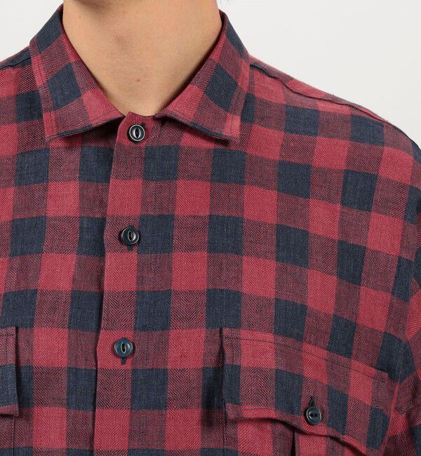 TOMORROWLAND MENS「【別注】GUY ROVER リネンチェック オーバーシャツ」|シャツ・ブラウス|