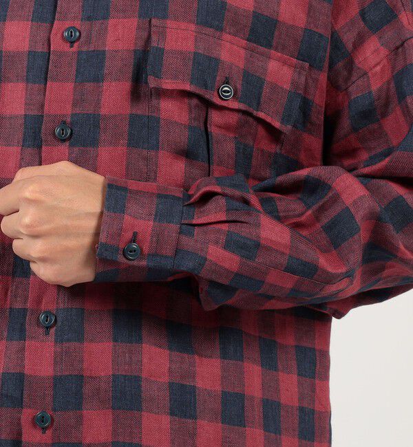 TOMORROWLAND MENS「【別注】GUY ROVER リネンチェック オーバーシャツ」|シャツ・ブラウス|