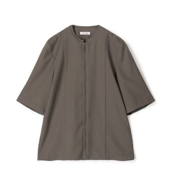 Edition「Super120'sウォッシャブルウール ハーフスリーブシャツ」|シャツ・ブラウス|53 カーキ