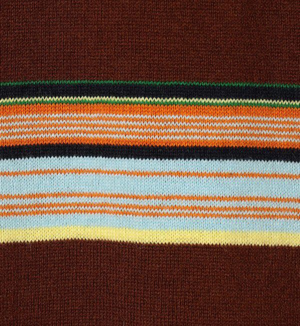 CABaN「コットンカシミヤ マルチボーダー ポロプルオーバー」|ニット・セーター|