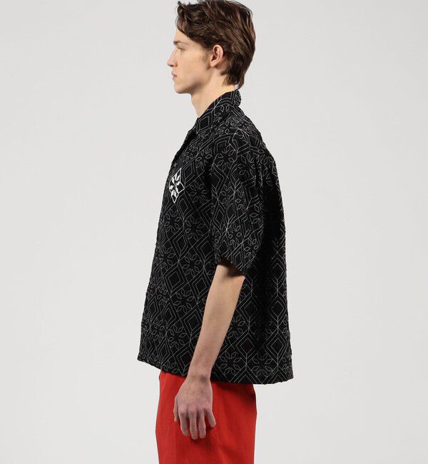 TOMORROWLAND MENS「コットンローン刺繍ステッチ オープンカラーハーフスリーブシャツ」|シャツ・ブラウス|