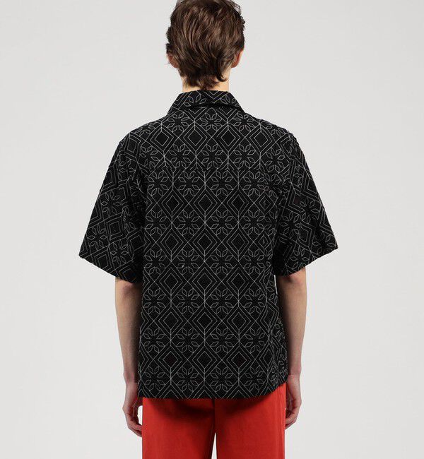 TOMORROWLAND MENS「コットンローン刺繍ステッチ オープンカラーハーフスリーブシャツ」|シャツ・ブラウス|