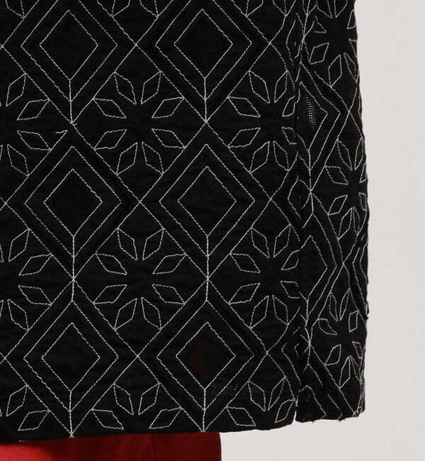 TOMORROWLAND MENS「コットンローン刺繍ステッチ オープンカラーハーフスリーブシャツ」|シャツ・ブラウス|