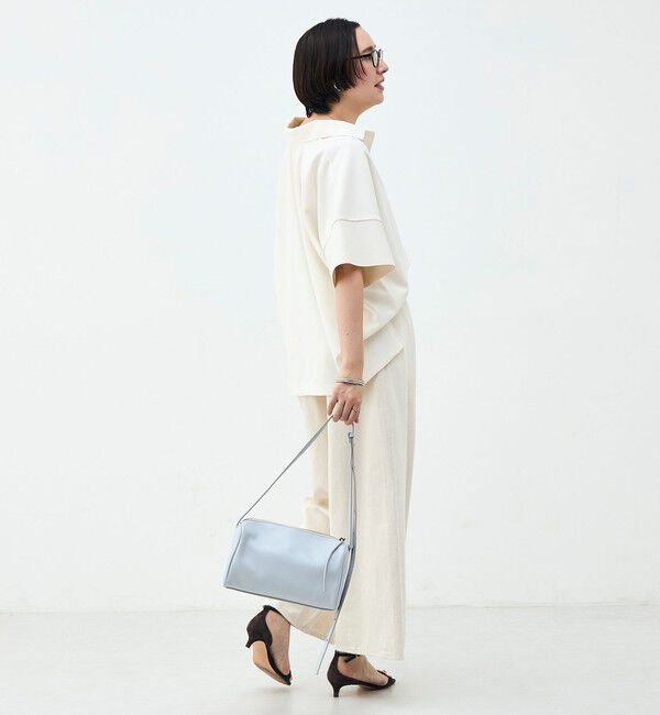 Rie Miller「ウォッシャブルポロ襟ハーフスリーブジョーゼットダンボール」|ポロシャツ|