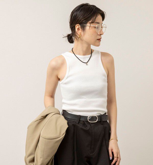 MAQWEL「【MAQWEL/マクウェル】ウォッシャブルCOTTON RIB タンクトップ」|タンクトップ|