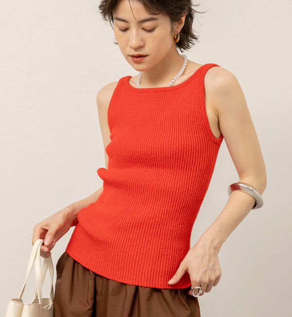 MAQWEL「《手洗い可能》ブークレタンクトップ」|タンクトップ|レッド