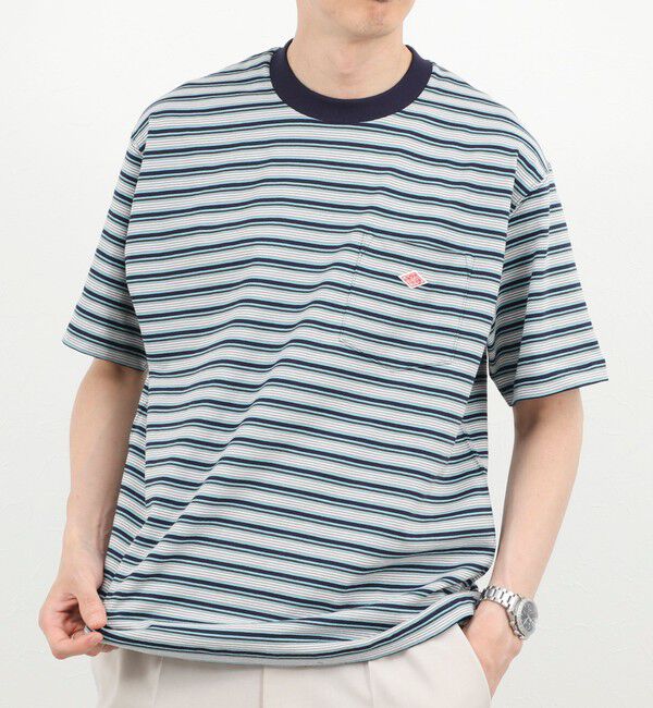 NOLLEY'S goodman「【DANTON/ダントン】POCKET T-SHIRT STRIPE 26SS（DT-C0198 TCB STRIPE）」|Tシャツ・カットソー|ブルー系3