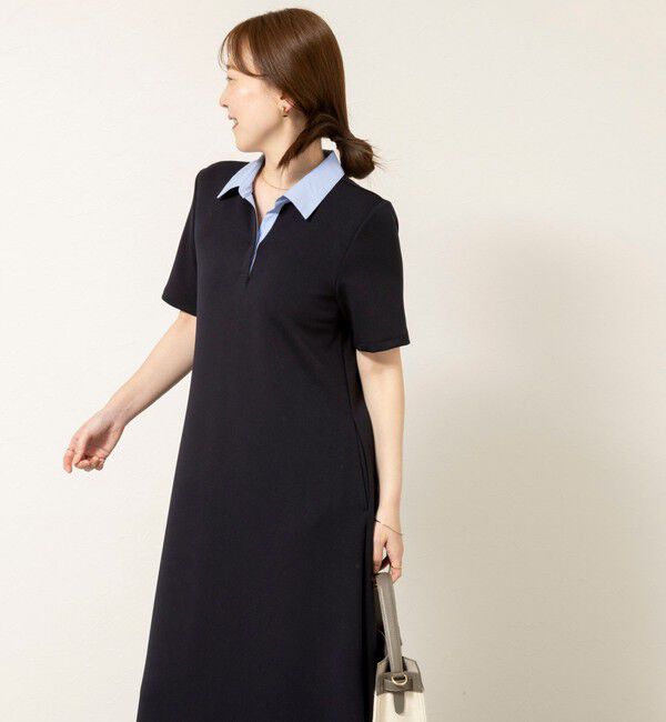 NOLLEY'S sophi「ウォッシャブルポロ襟ダンボールフレアワンピース」|ワンピース|
