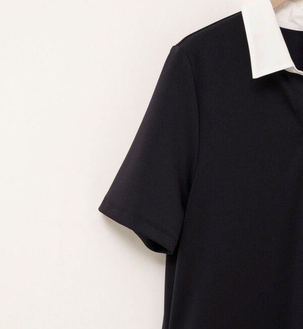 NOLLEY'S sophi「ウォッシャブルポロ襟ダンボールフレアワンピース」|ワンピース|