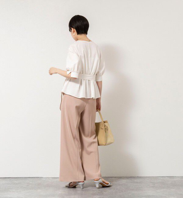 NOLLEY'S sophi「ウォッシャブルサッカーベルト付ペプラムブラウス」|シャツ・ブラウス|