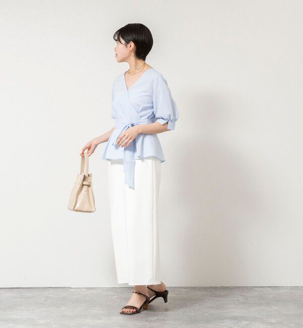 NOLLEY'S sophi「ウォッシャブルサッカーベルト付ペプラムブラウス」|シャツ・ブラウス|