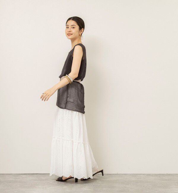 MAQWEL「【MAQWEL/マクウェル】ウォッシャブルコツトンレースティアードスカート」|スカート|