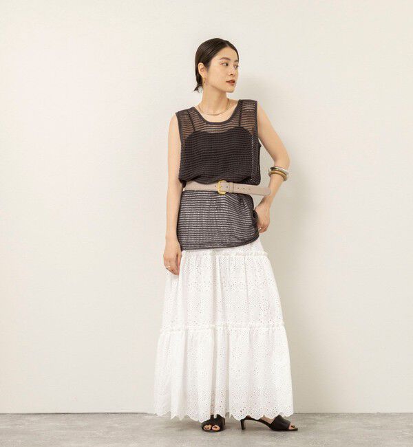 MAQWEL「【MAQWEL/マクウェル】ウォッシャブルコツトンレースティアードスカート」|スカート|