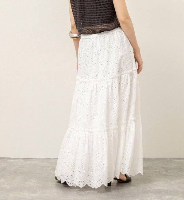 MAQWEL「【MAQWEL/マクウェル】ウォッシャブルコツトンレースティアードスカート」|スカート|