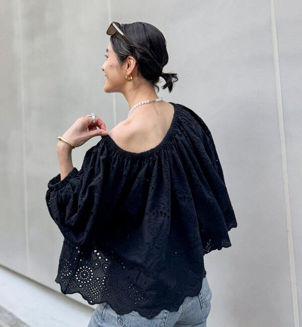 MAQWEL「【MAQWEL/マクウェル】ウォッシャブルコットンレースブラウス」|シャツ・ブラウス|