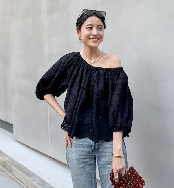 MAQWEL「【MAQWEL/マクウェル】ウォッシャブルコットンレースブラウス」|シャツ・ブラウス|