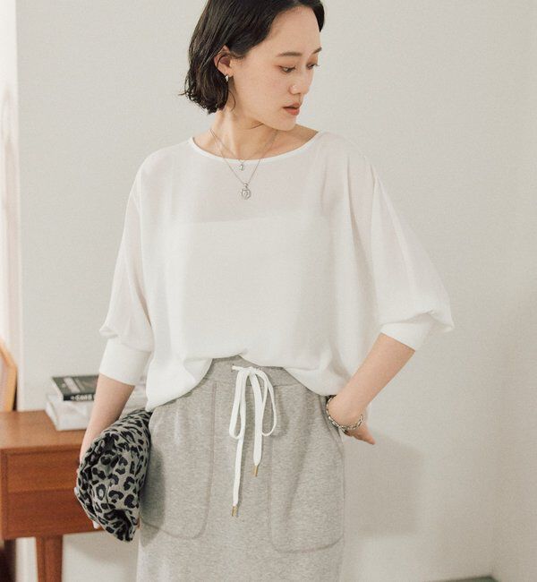  「【ON・OFF問わず活躍】リブ付きジョーゼットドルマンブラウス」|シャツ・ブラウス|