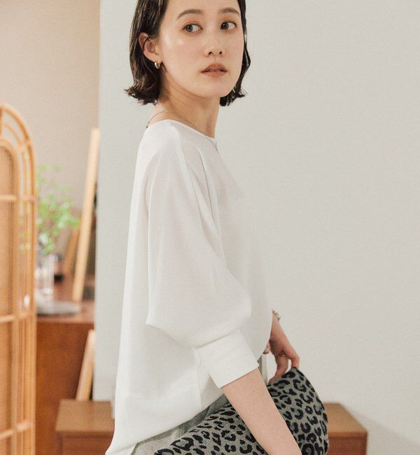  「【ON・OFF問わず活躍】リブ付きジョーゼットドルマンブラウス」|シャツ・ブラウス|