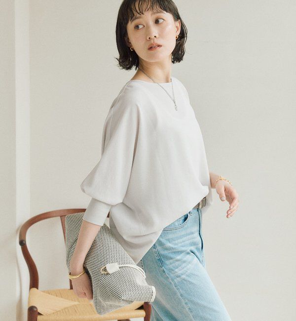  「【ON・OFF問わず活躍】リブ付きジョーゼットドルマンブラウス」|シャツ・ブラウス|