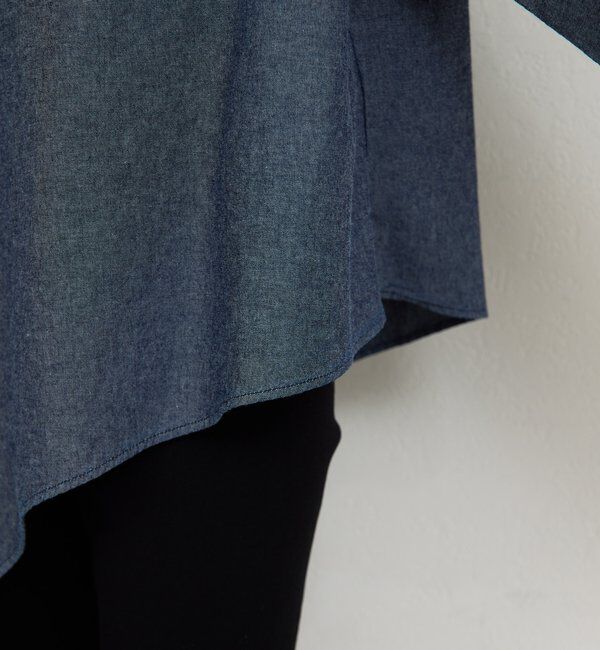  「【PEAS】【手洗い可】アシメシャンブレーシャツ」|シャツ・ブラウス|