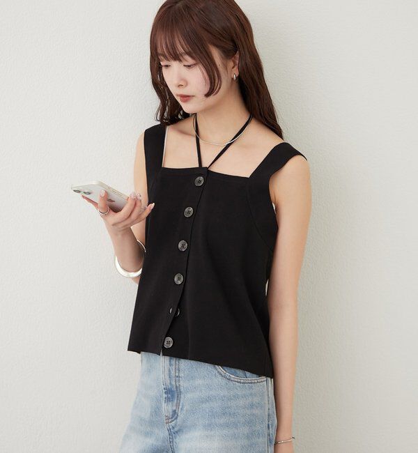  「ホルターニットタンクトップ」|キャミソール|