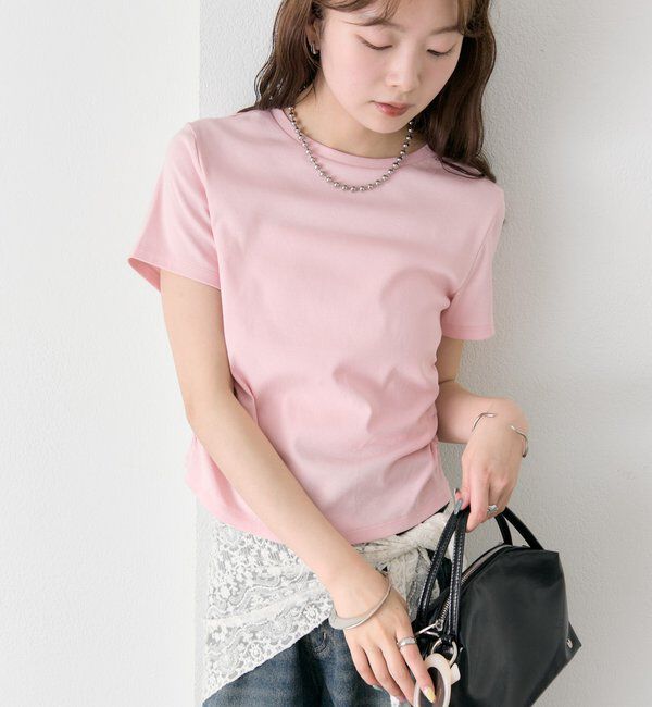  「サイドギャザーチビTシャツ」|Tシャツ・カットソー|