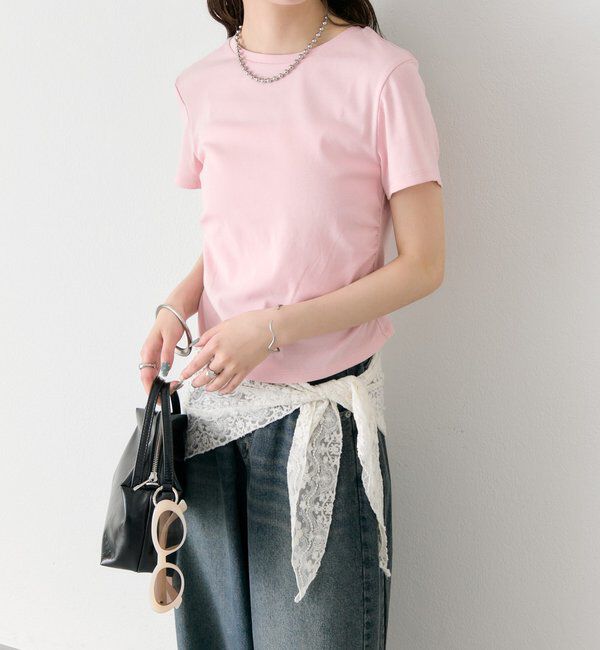  「サイドギャザーチビTシャツ」|Tシャツ・カットソー|