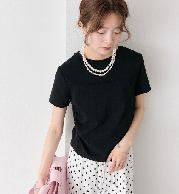  「サイドギャザーチビTシャツ」|Tシャツ・カットソー|