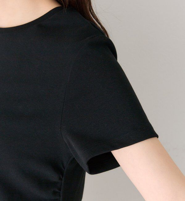  「サイドギャザーチビTシャツ」|Tシャツ・カットソー|