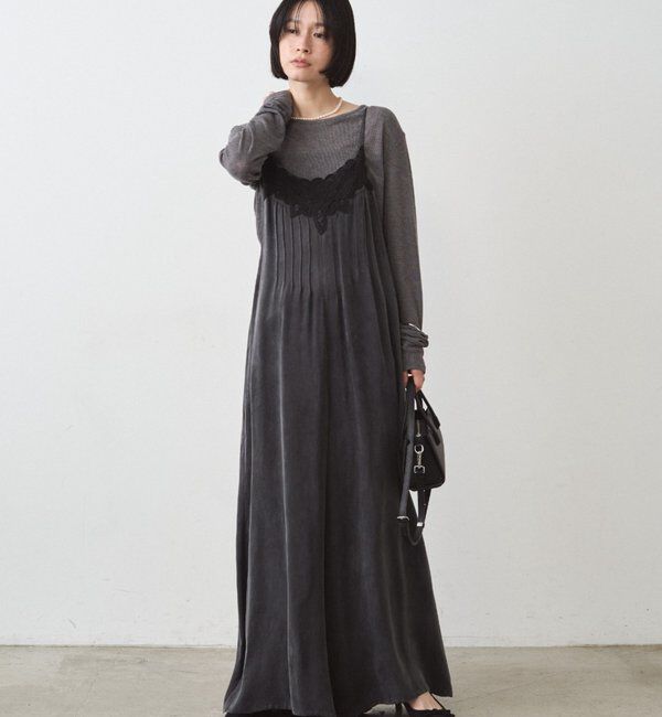  「レースサテンキャミオールインワン」|ワンピース|